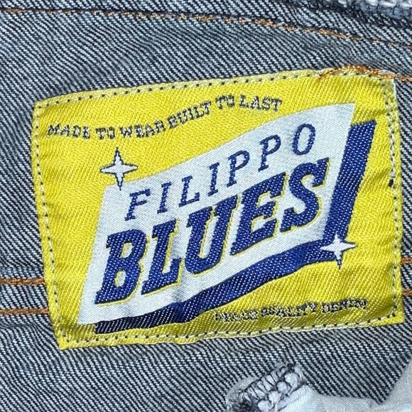 Vintage 90s Filippo Blues Women's Jeans Acid Wash Dark Blue Cotton Size 5/6 - Picture 5 of 6